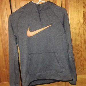 Nike gray and orange hoodie